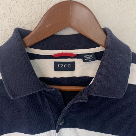 Vintage 2000 Izod Striped Short Sleeve Polo - Medium - Picture 5 of 6